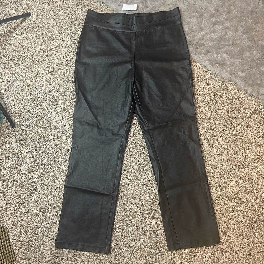 New York & Company Black Faux Leather Leggings Women’s Size XXL 2X New With Tags